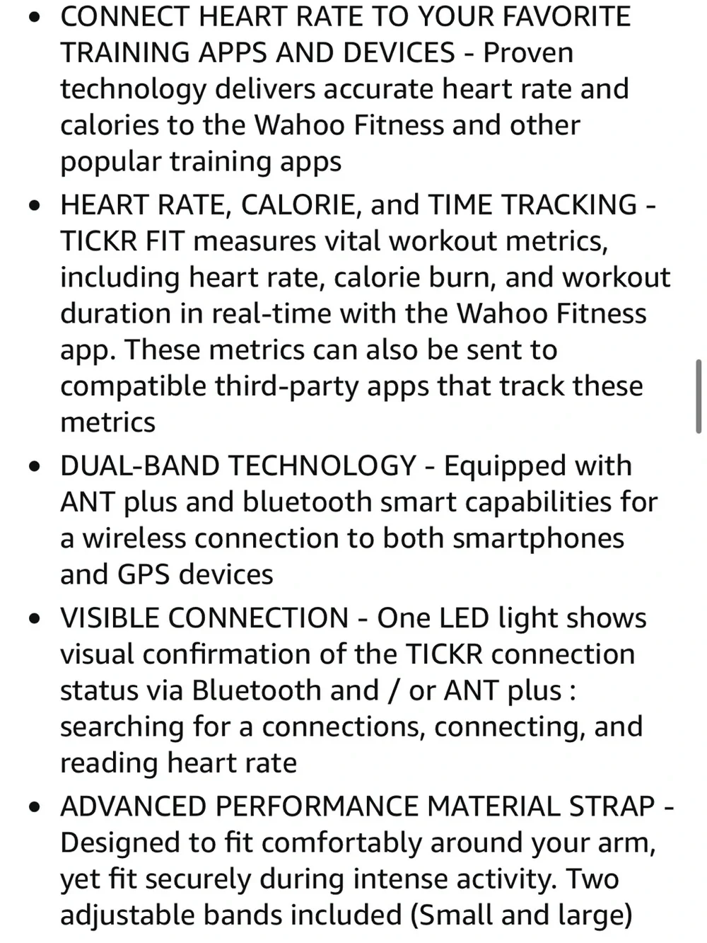 WAHOO TICKR Heart Rate Armband - Black